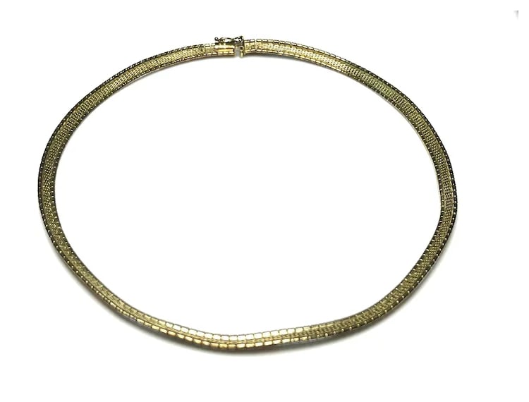 Vintage Italian Tri- Color Sterling Silver Necklace - 3
