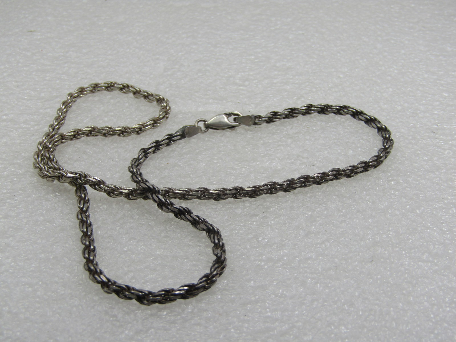 Vintage Sterling Silver Rope Necklace, 18", 3mm, Italy - 6