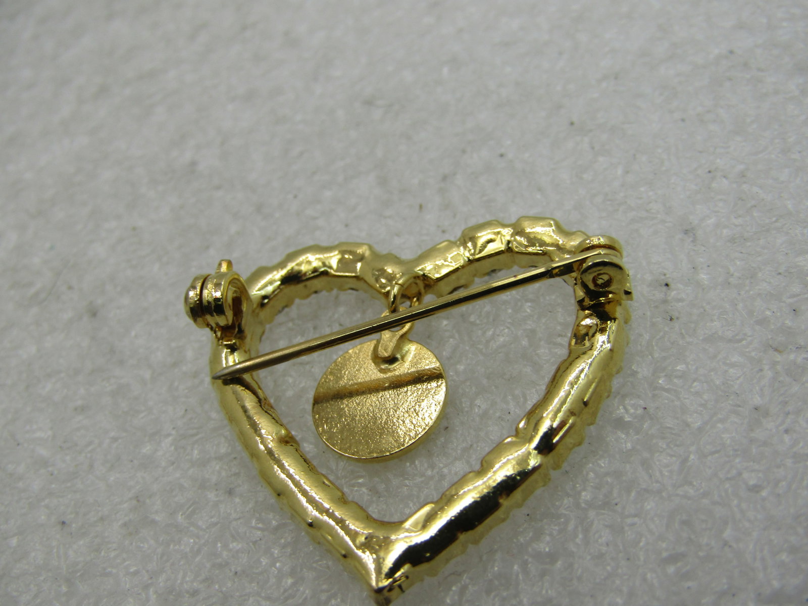 Vintage Kiwanis International Enameled and Rhinestone Heart Brooch, - 6