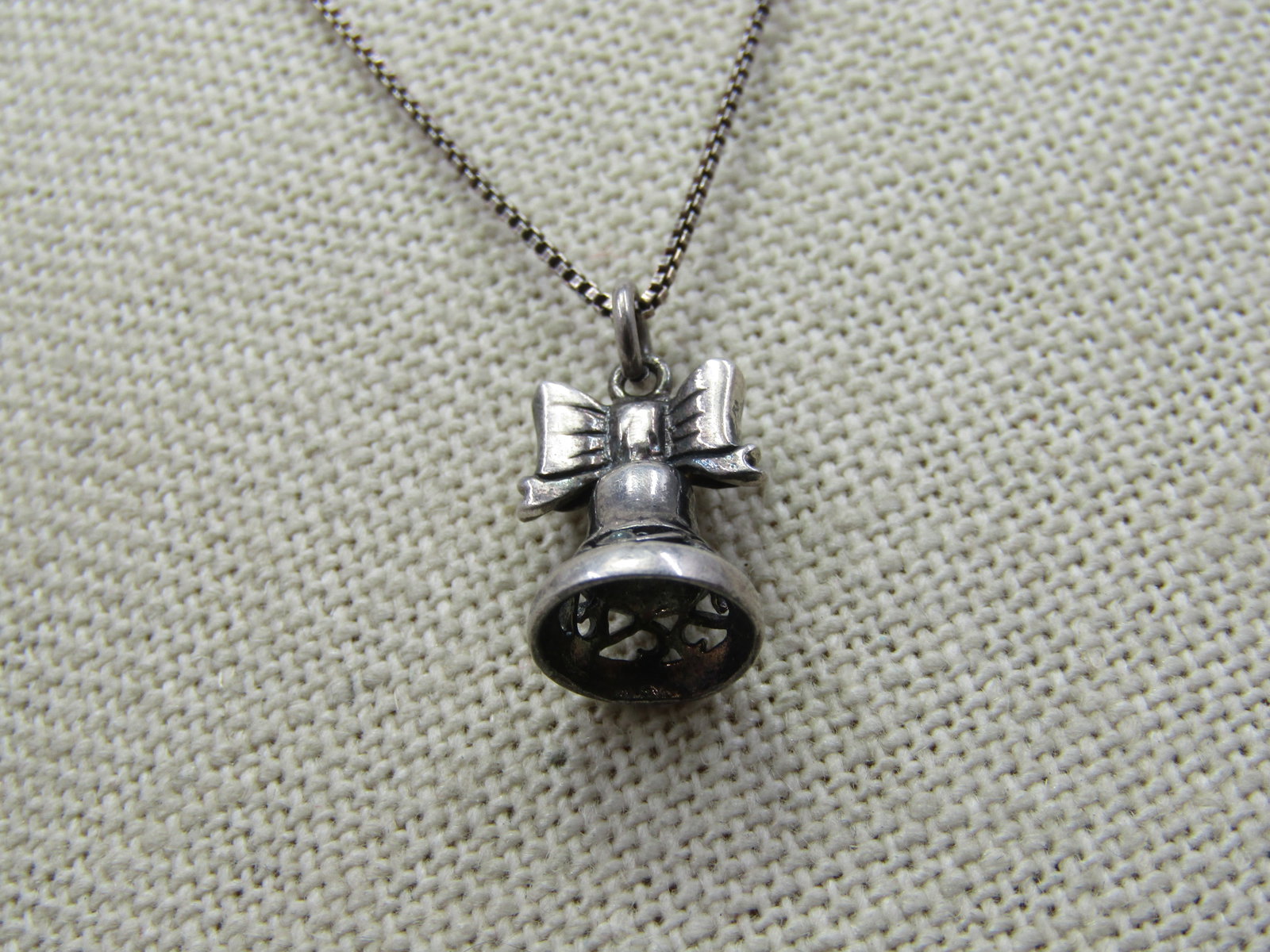 Vintage Sterling Bell Necklace, 16", 1960's-1970's - 2