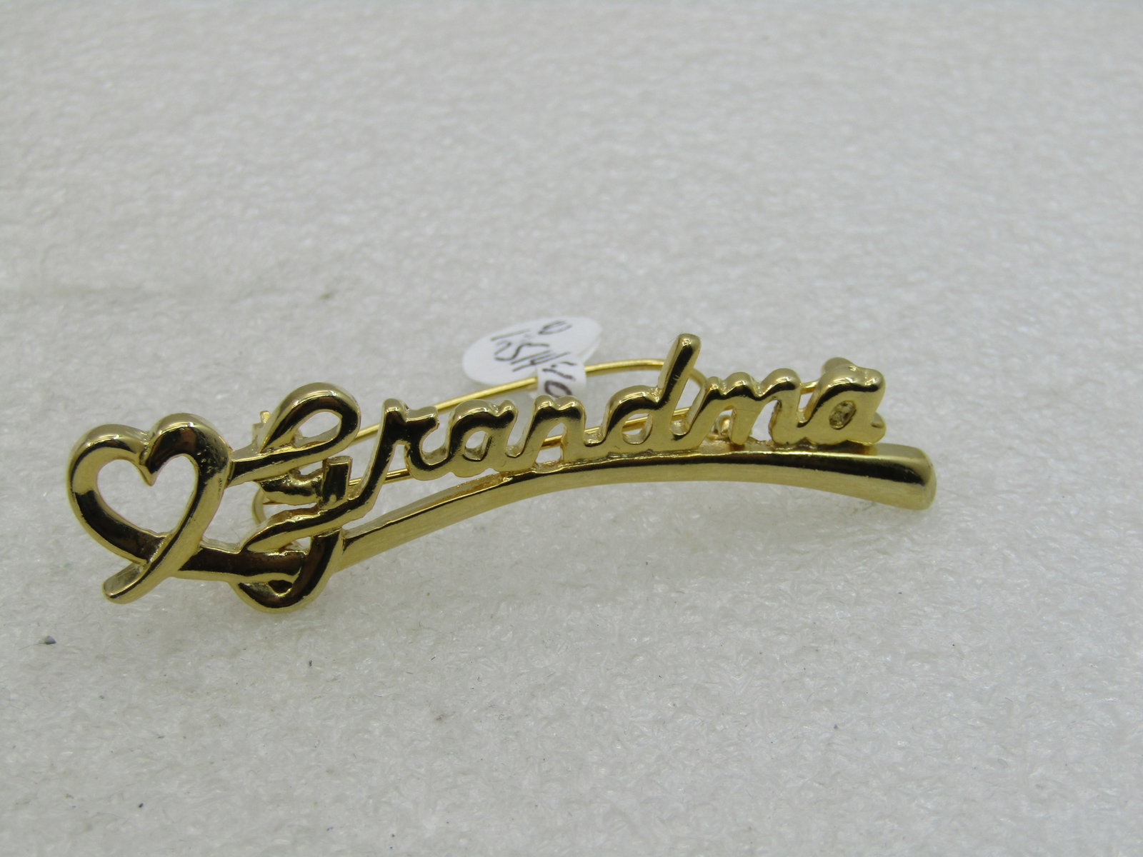 Vintage Grandma Heart Bar Brooch, Charm Brooch, Sarah Coventry, 1997, 2.75 - 2