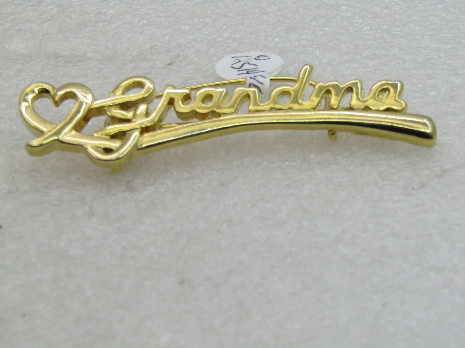 Vintage Grandma Heart Bar Brooch, Charm Brooch, Sarah Coventry, 1997, 2.75 - 3