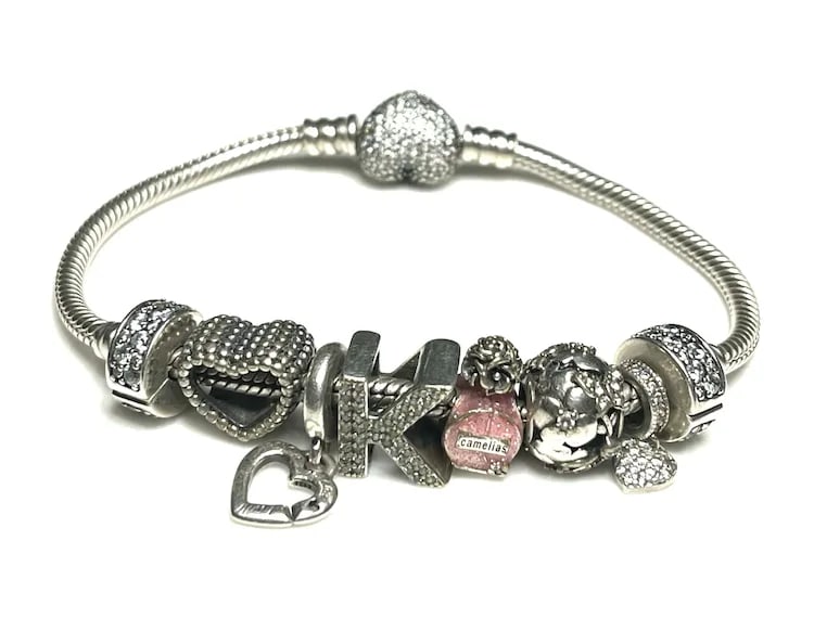 Estate Sterling Silver Pandora Charm Bracelet - 2