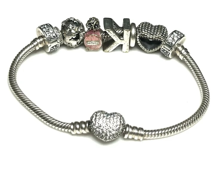 Estate Sterling Silver Pandora Charm Bracelet - 3