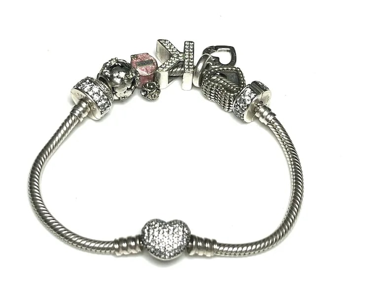 Estate Sterling Silver Pandora Charm Bracelet - 4