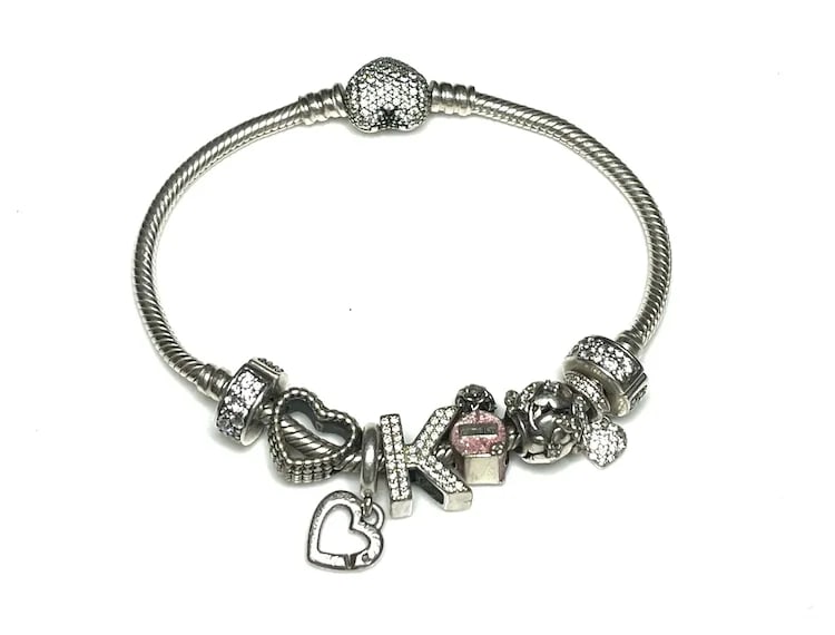 Estate Sterling Silver Pandora Charm Bracelet - 6