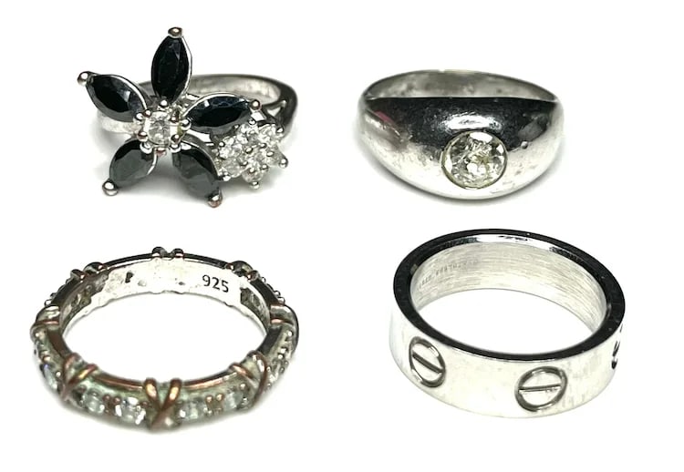 Vintage Lot of Silve Tone Statement Rings - 2