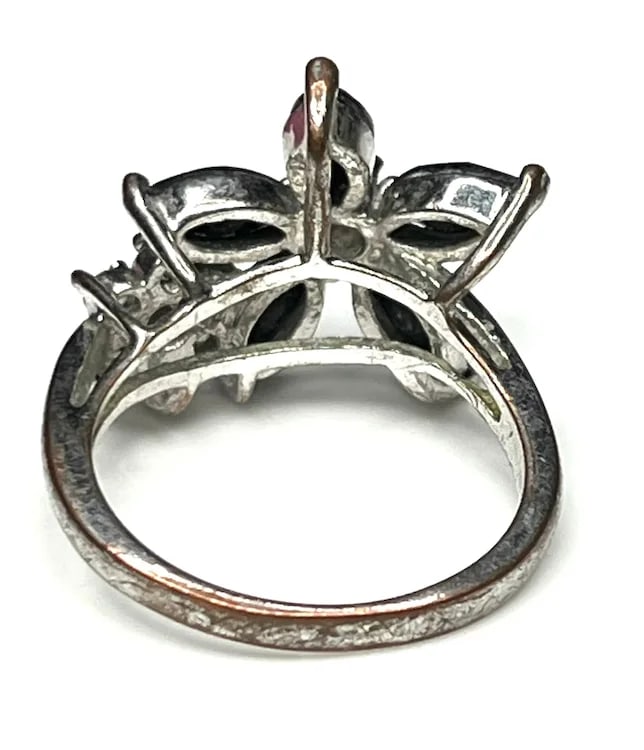 Vintage Lot of Silve Tone Statement Rings - 4