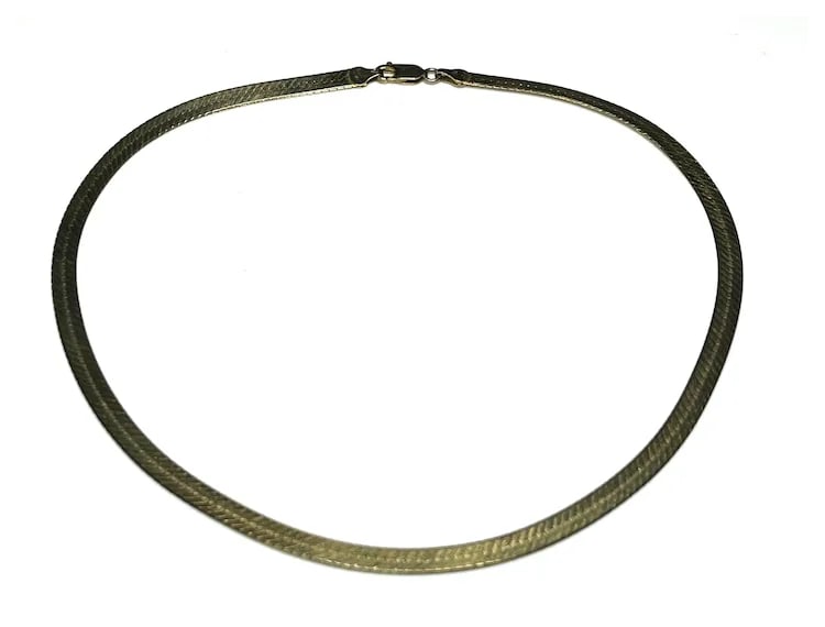 Vintage Sterling Silver Italian Herringbone Chain - 2