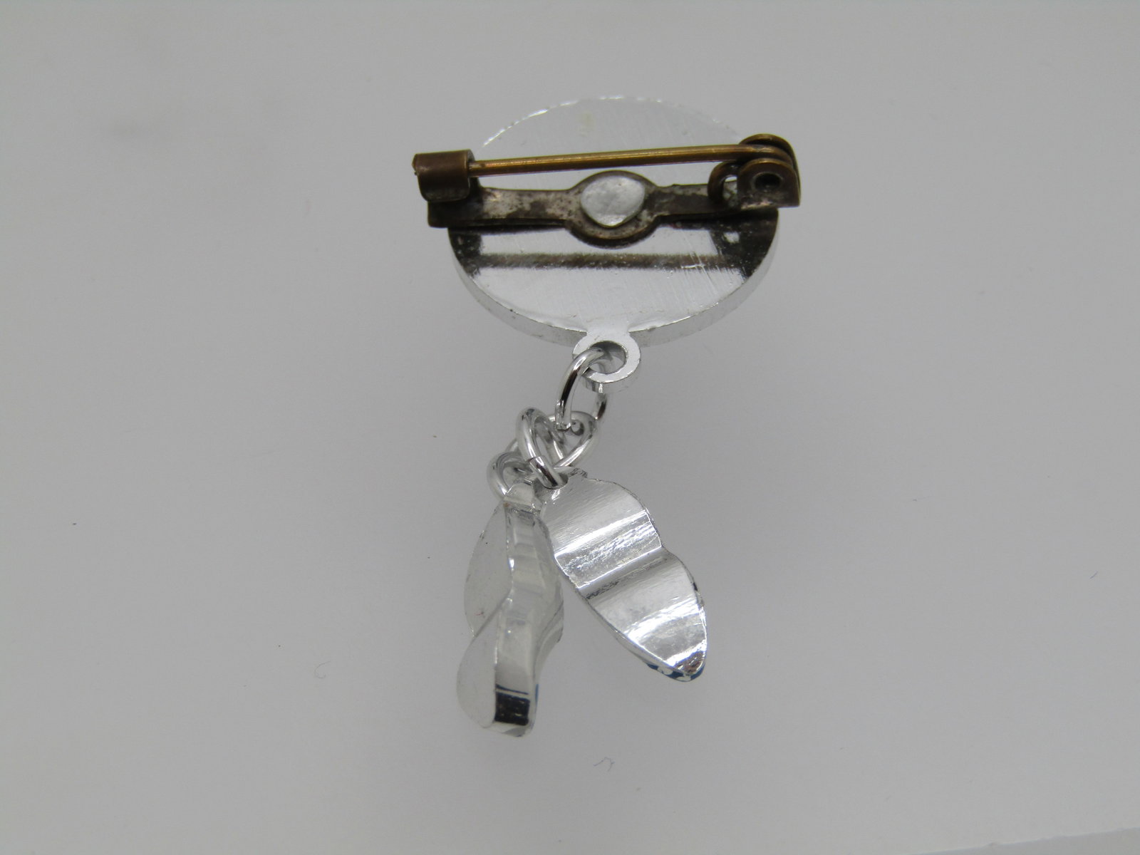 Vintage Delft Style Windmill Brooch with Dangling Shoes, 1960's - 5