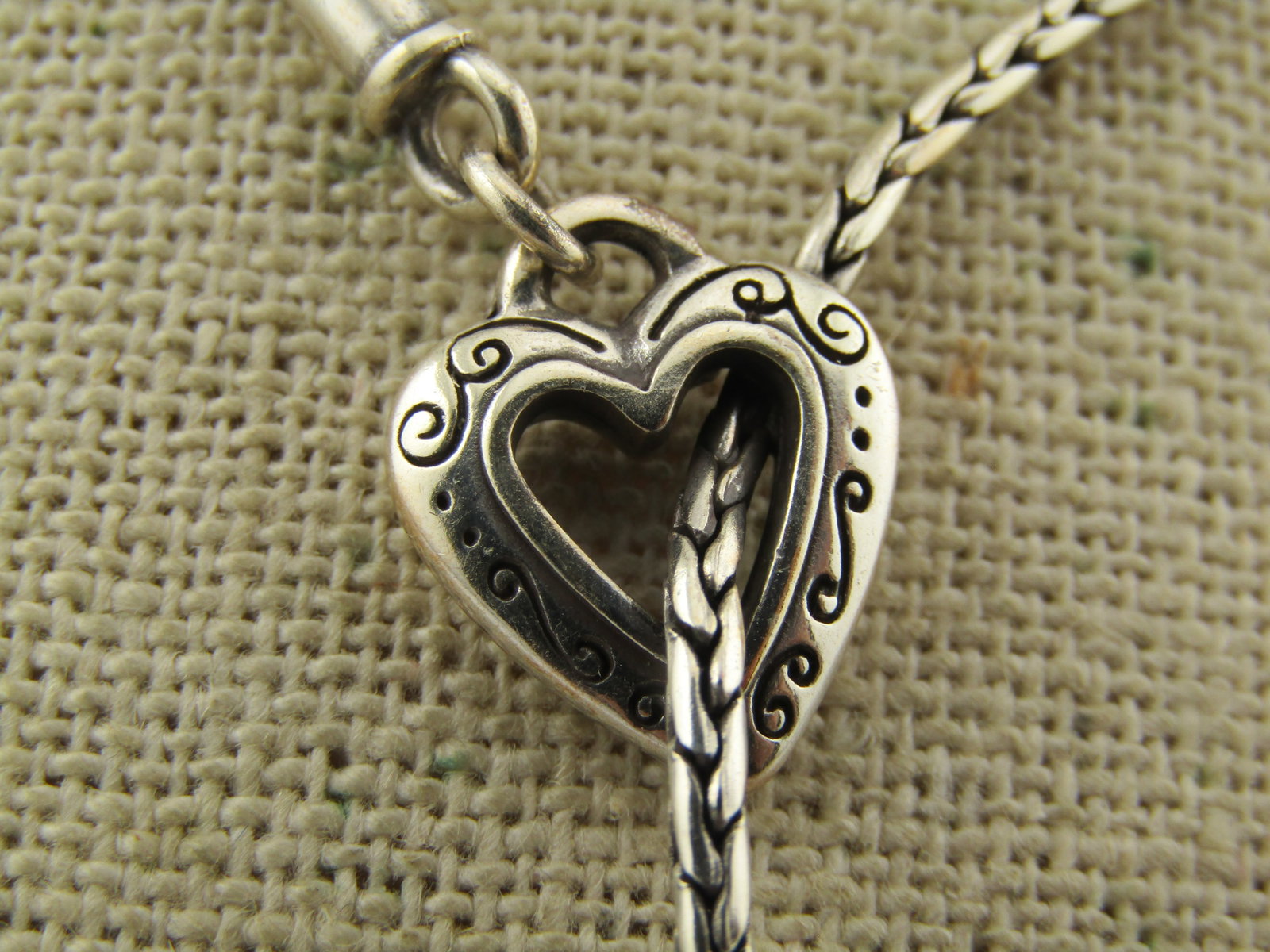 Brighton Double Heart Lariat Necklace, 18"-20", 1990's - 5