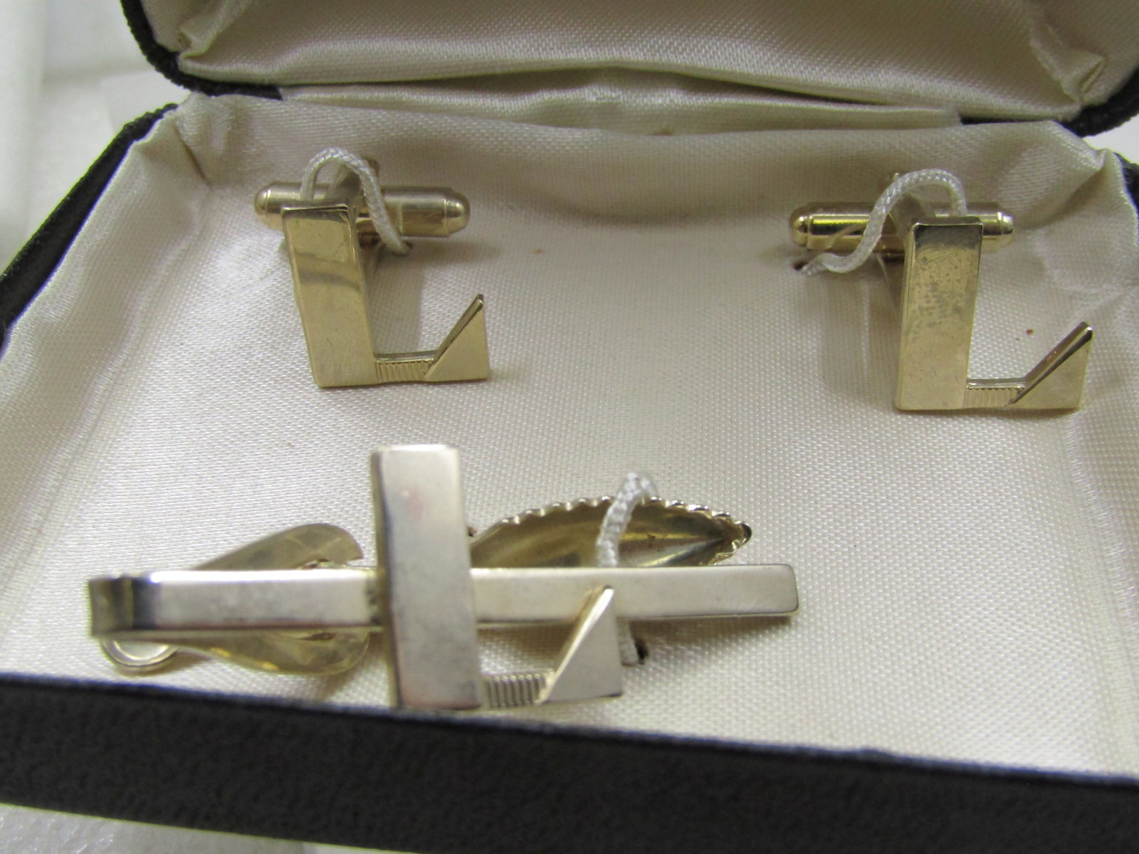 Vintage Initial L Cufflinks and Tie Clasp Set, Boxed, 1940's-1950's - 7