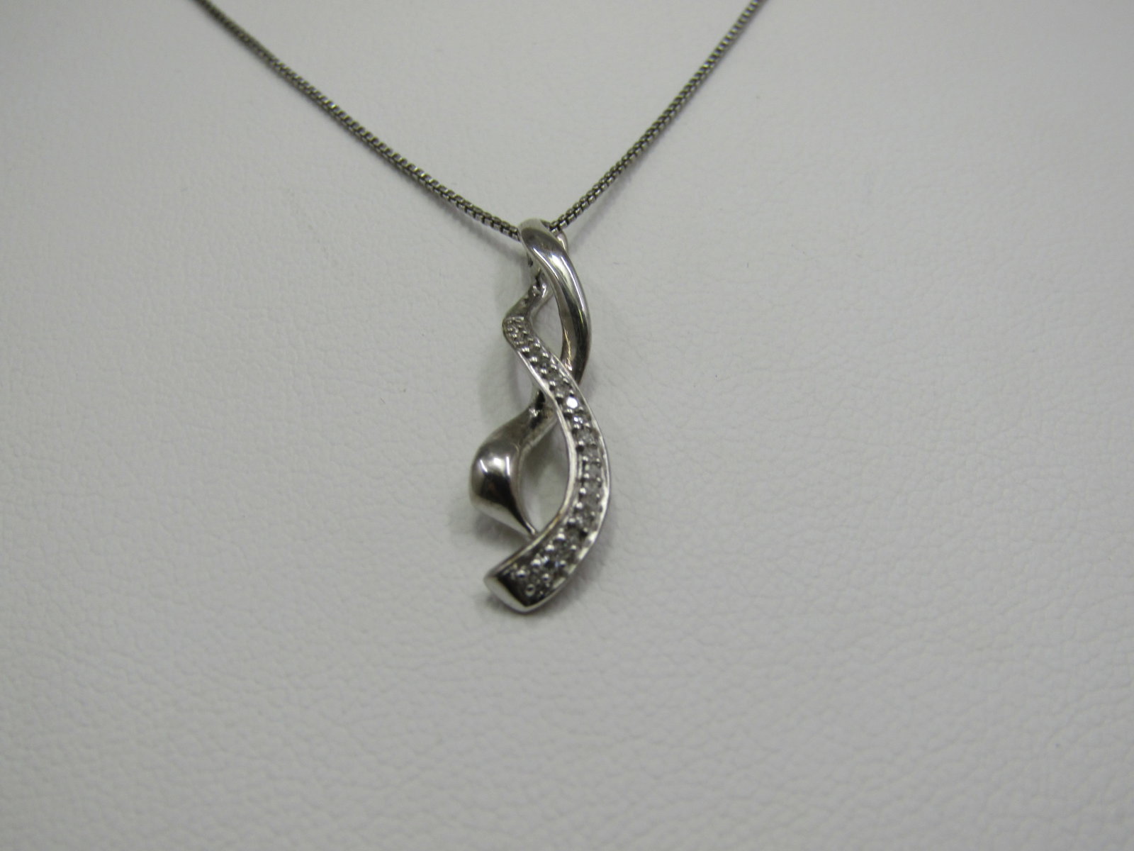 Sterling Silver Diamond Chip Journey Necklace, 18" - 2
