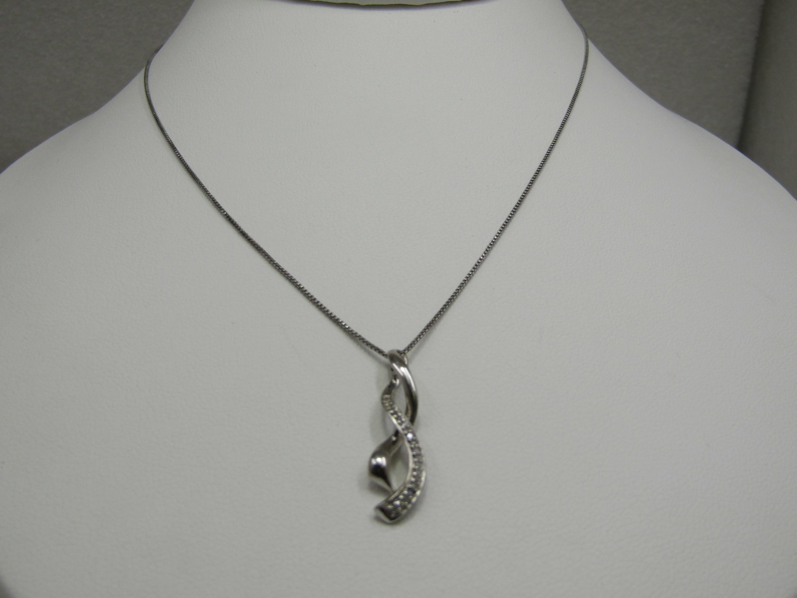 Sterling Silver Diamond Chip Journey Necklace, 18" - 3