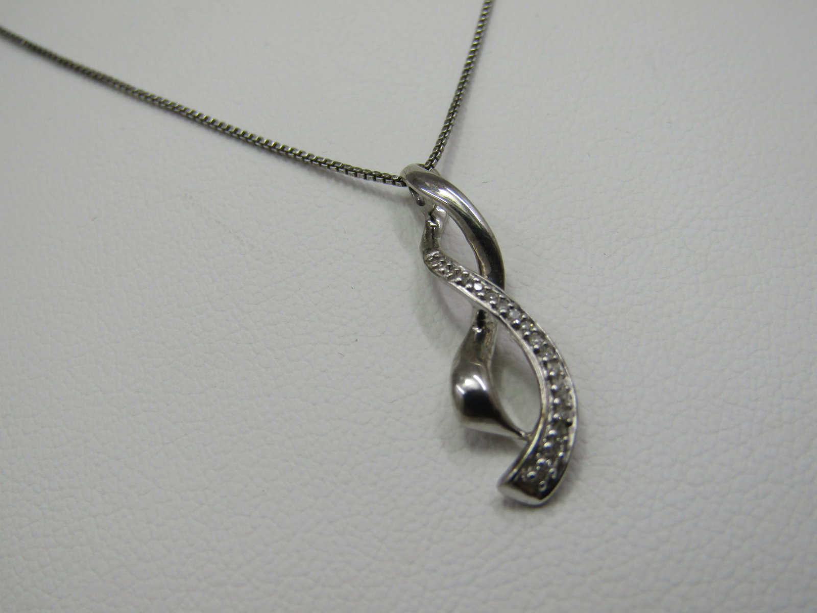 Sterling Silver Diamond Chip Journey Necklace, 18" - 4