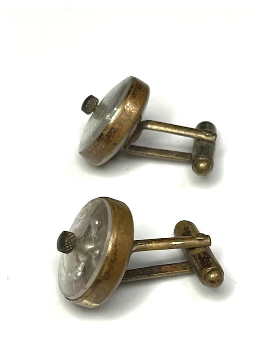Vintage 1950's Spinning Roulette Wheel Cuff Link Set - 4