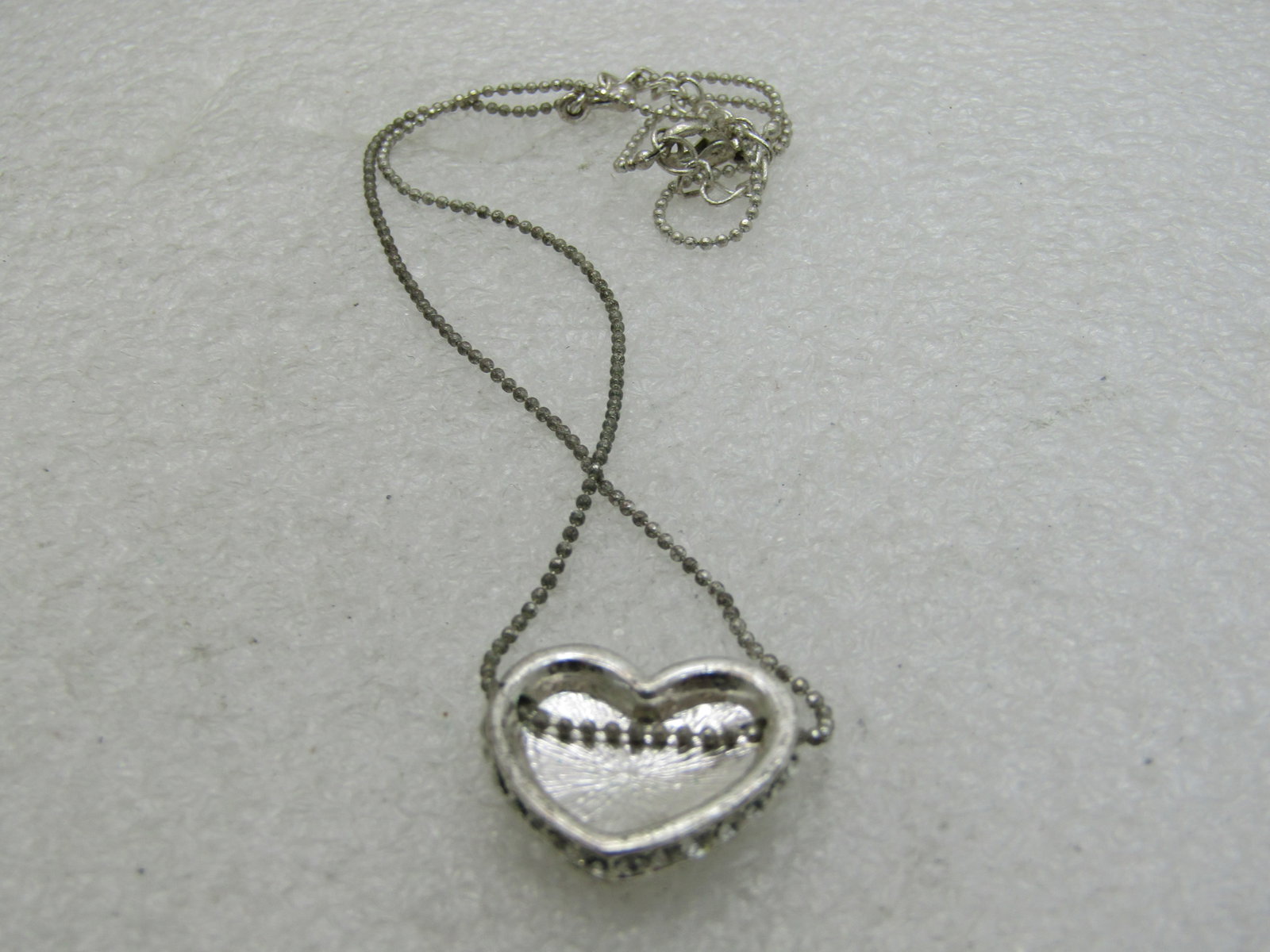 Vintage Rhinestone Pave Heart Necklace, 17" - 6