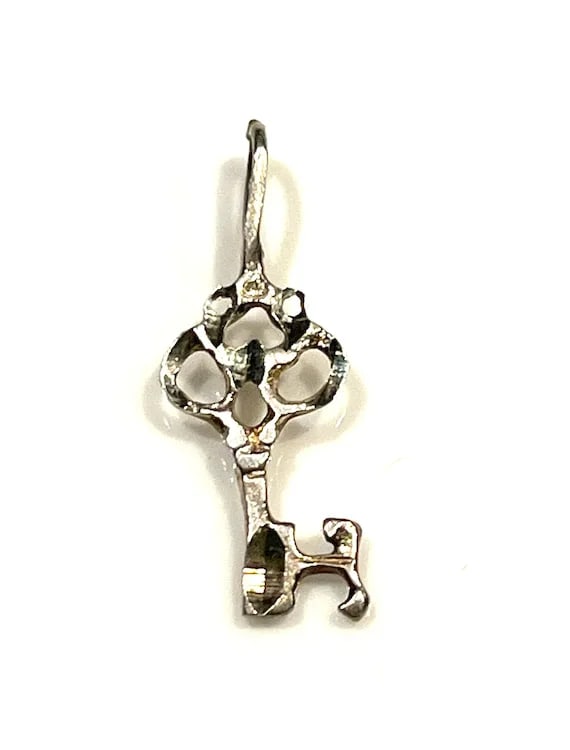 Vintage Sterling Silver Key Pendant - 2