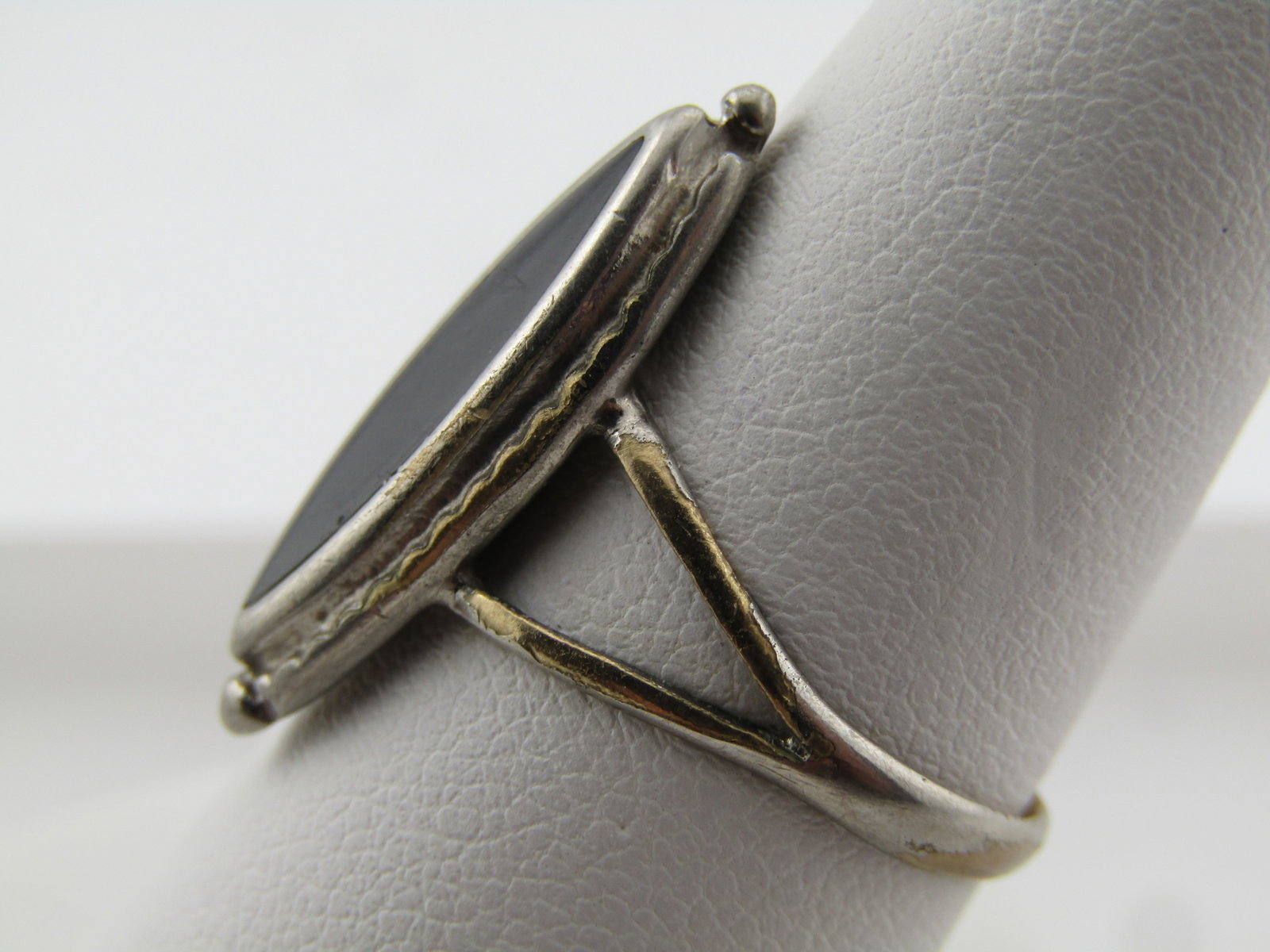 Vintage Southwestern Faux Onyx Ring, Sz. 8.5, 1960's-1970's - 2