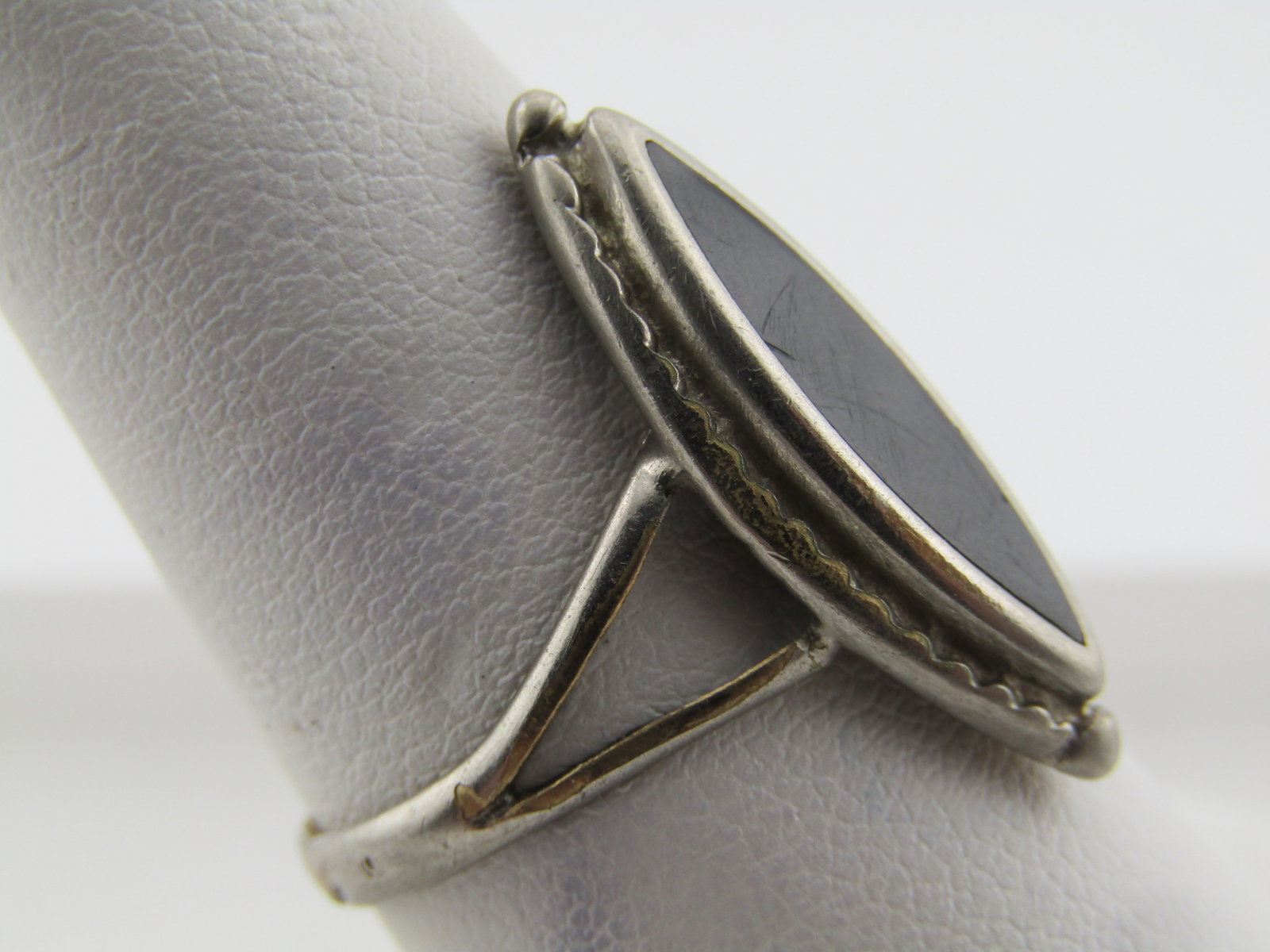 Vintage Southwestern Faux Onyx Ring, Sz. 8.5, 1960's-1970's - 3