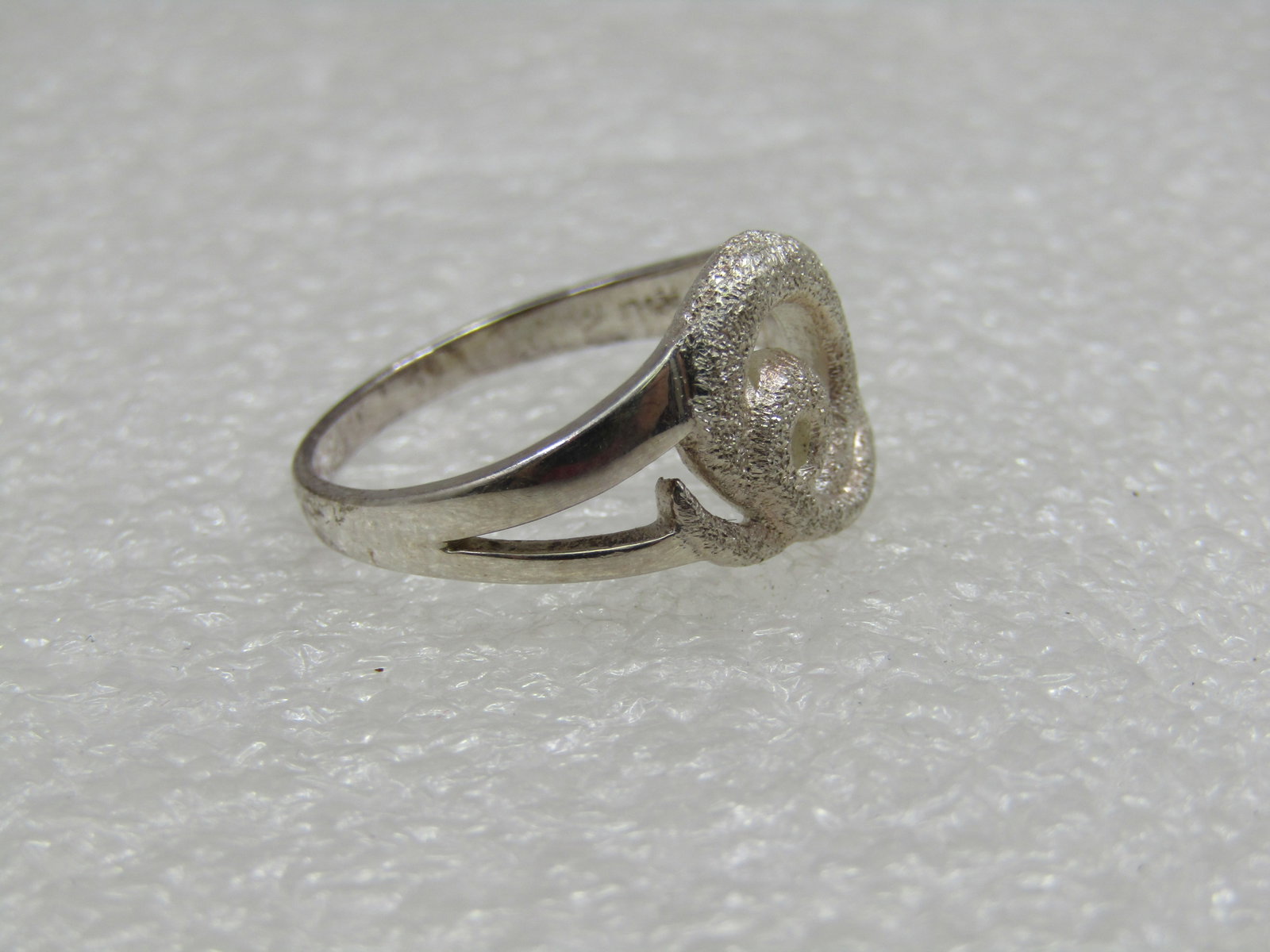 Sterling Textured Modern Looped Ring, Sz. 9.25, Signed STS - 2