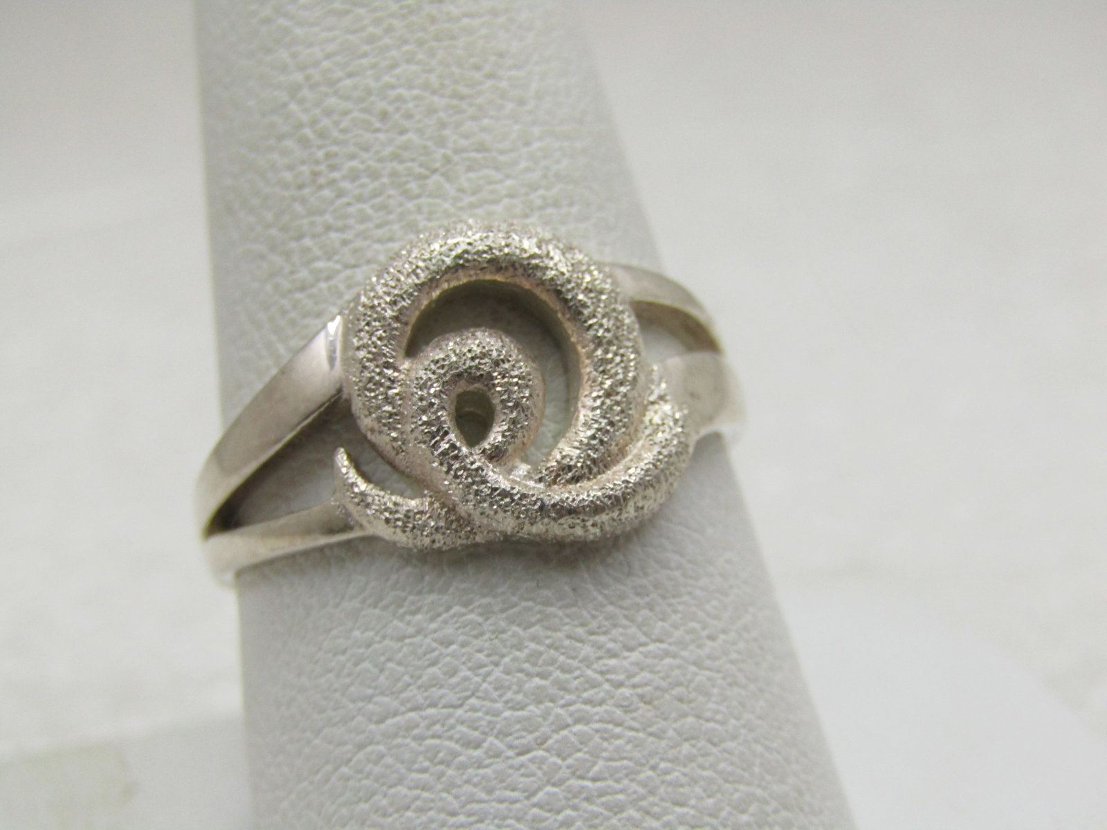 Sterling Textured Modern Looped Ring, Sz. 9.25, Signed STS - 5
