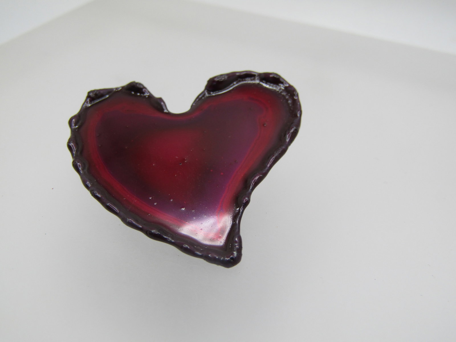 Enameled Mod Brooch, Hand Made Heart 1-3/8" - 2