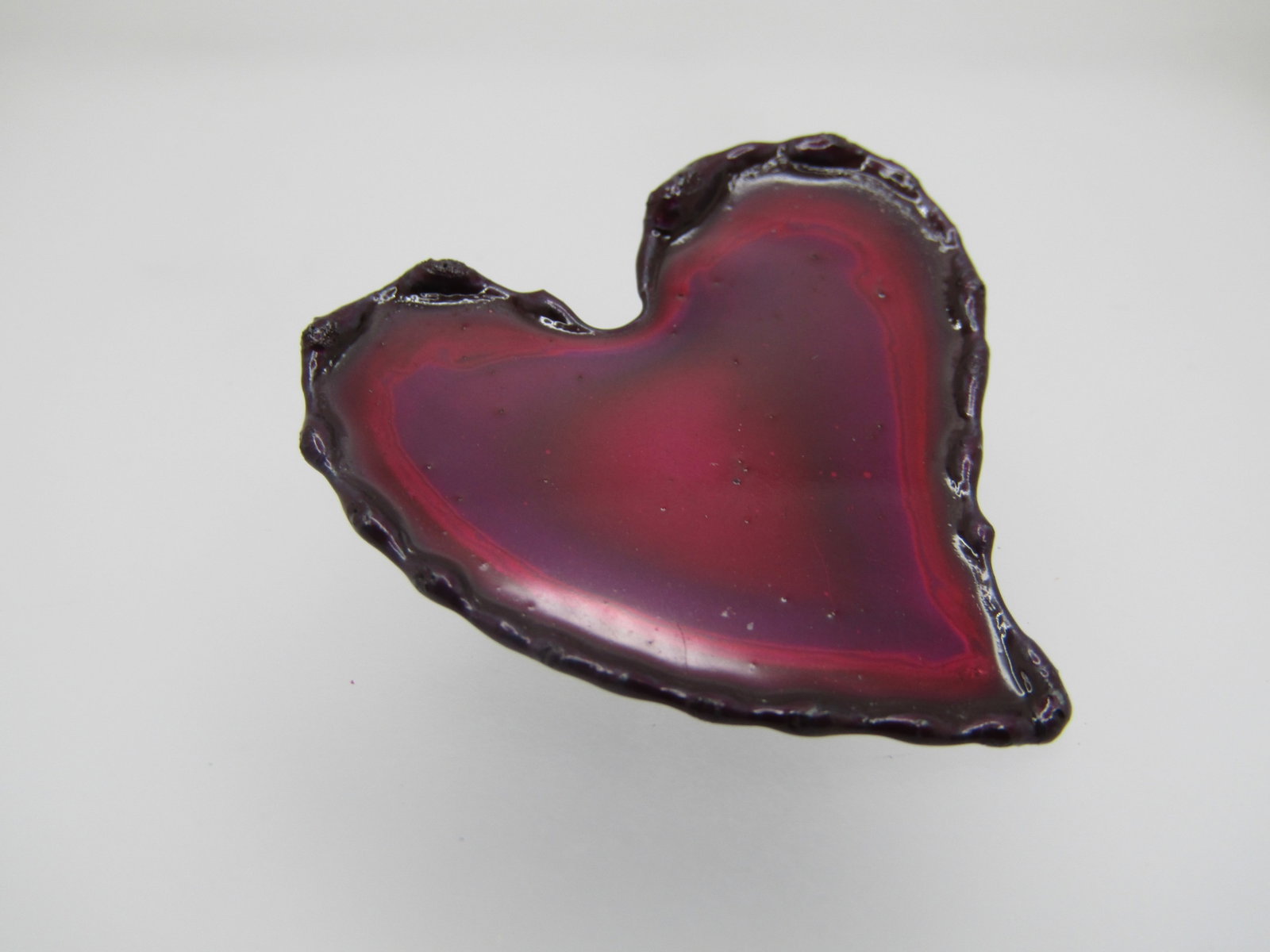 Enameled Mod Brooch, Hand Made Heart 1-3/8" - 3