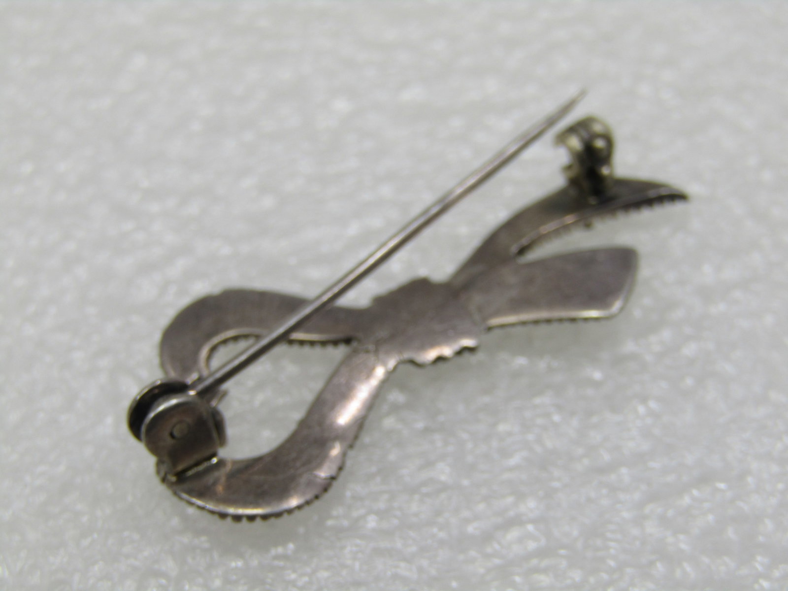 Vintage Sterling Marcasite Heart Bow Brooch - 4