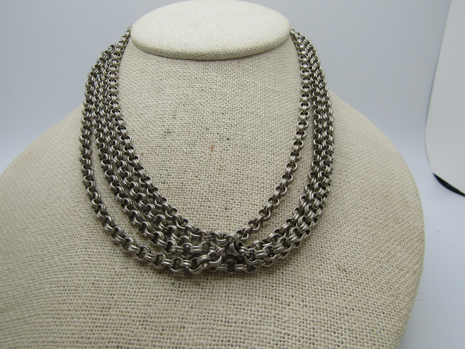 Vintage Four Strand Necklace, 1940's-1950's, 16" - 2