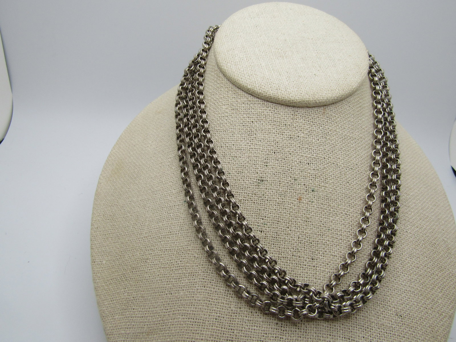 Vintage Four Strand Necklace, 1940's-1950's, 16" - 3