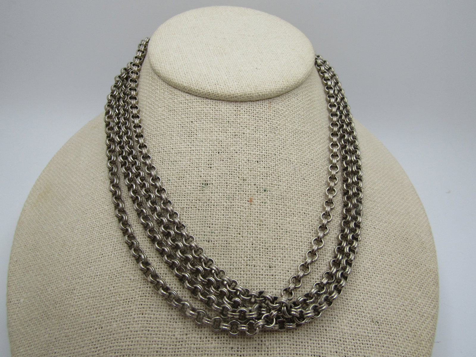 Vintage Four Strand Necklace, 1940's-1950's, 16" - 4