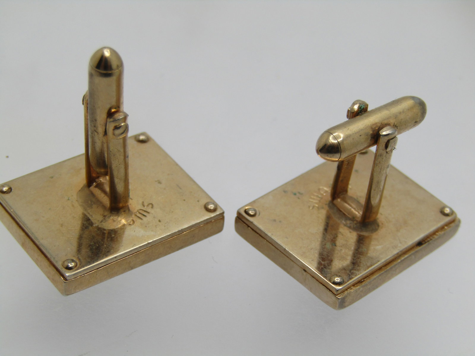 Vintage MOP Equestrian Cufflinks, Swank, Whip, Horseshoe, Crop - 4