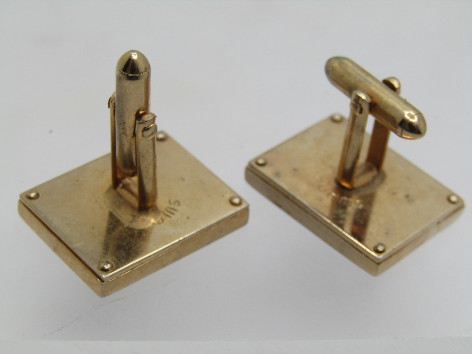 Vintage MOP Equestrian Cufflinks, Swank, Whip, Horseshoe, Crop - 5