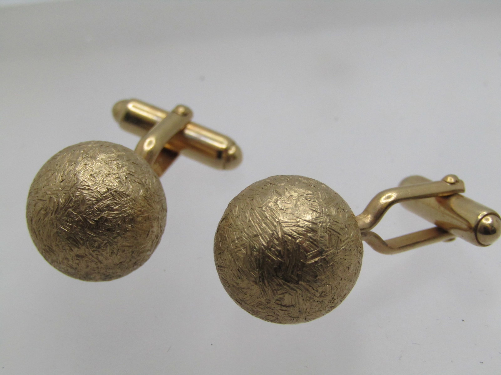 Vintage Textured Orb Cufflinks, Anson, Gold Tone - 4