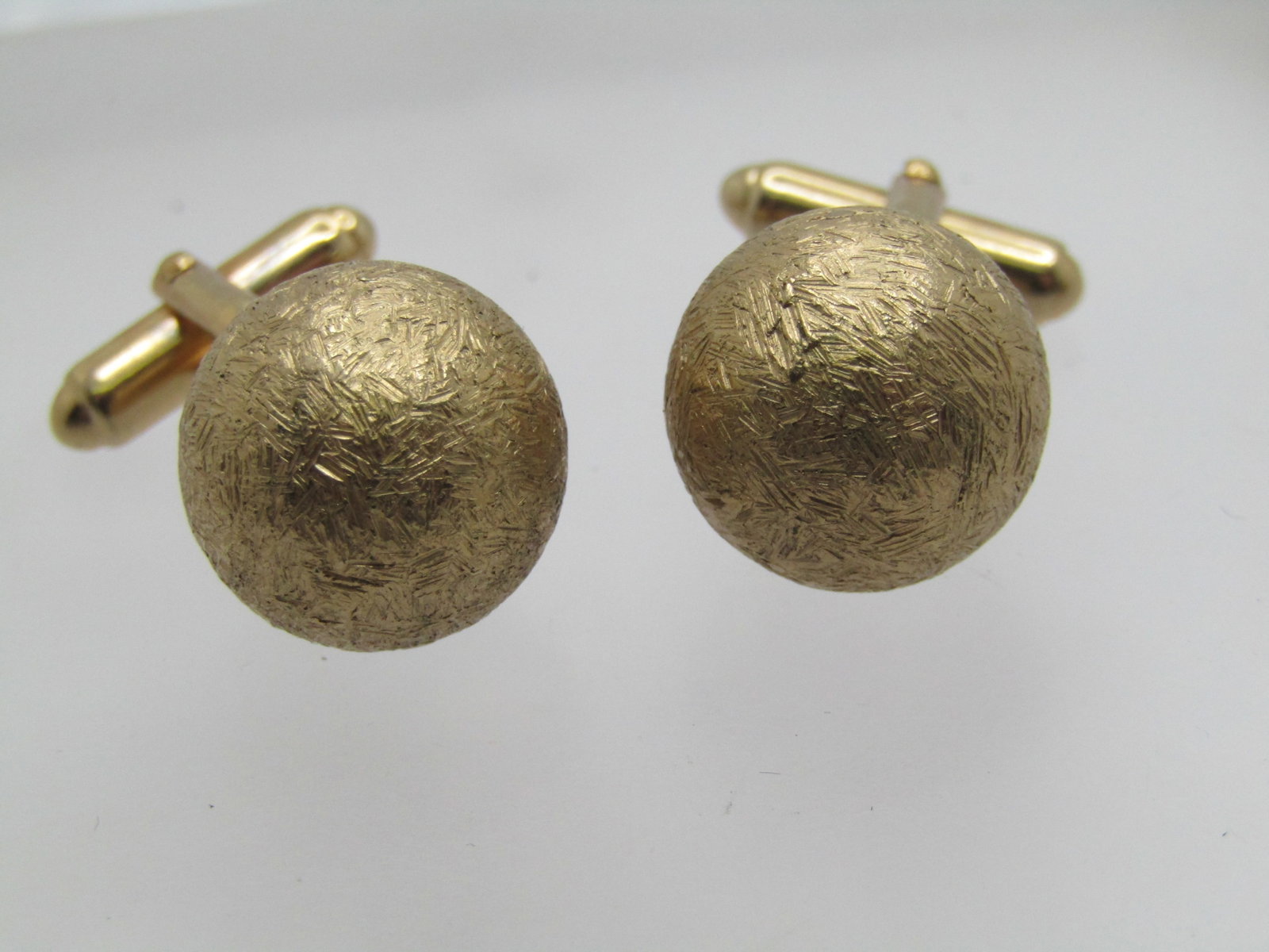 Vintage Textured Orb Cufflinks, Anson, Gold Tone - 5