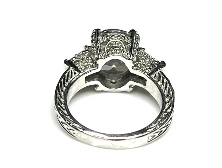 Vintage Estate Oversized Statement Filigree Engagement Ring - 4