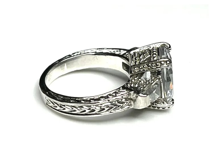 Vintage Estate Oversized Statement Filigree Engagement Ring - 5