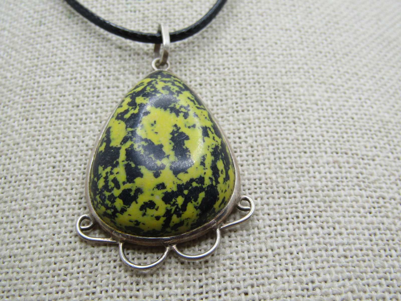 Sterling Southwestern Faux Black Agate Necklace, 20" - 4