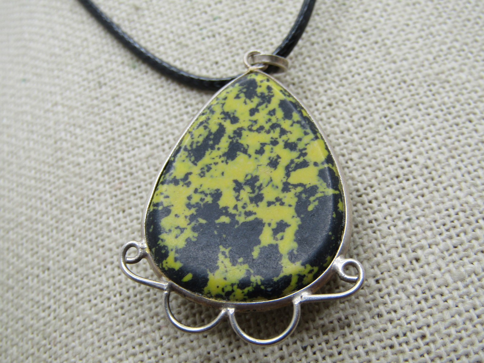 Sterling Southwestern Faux Black Agate Necklace, 20" - 5
