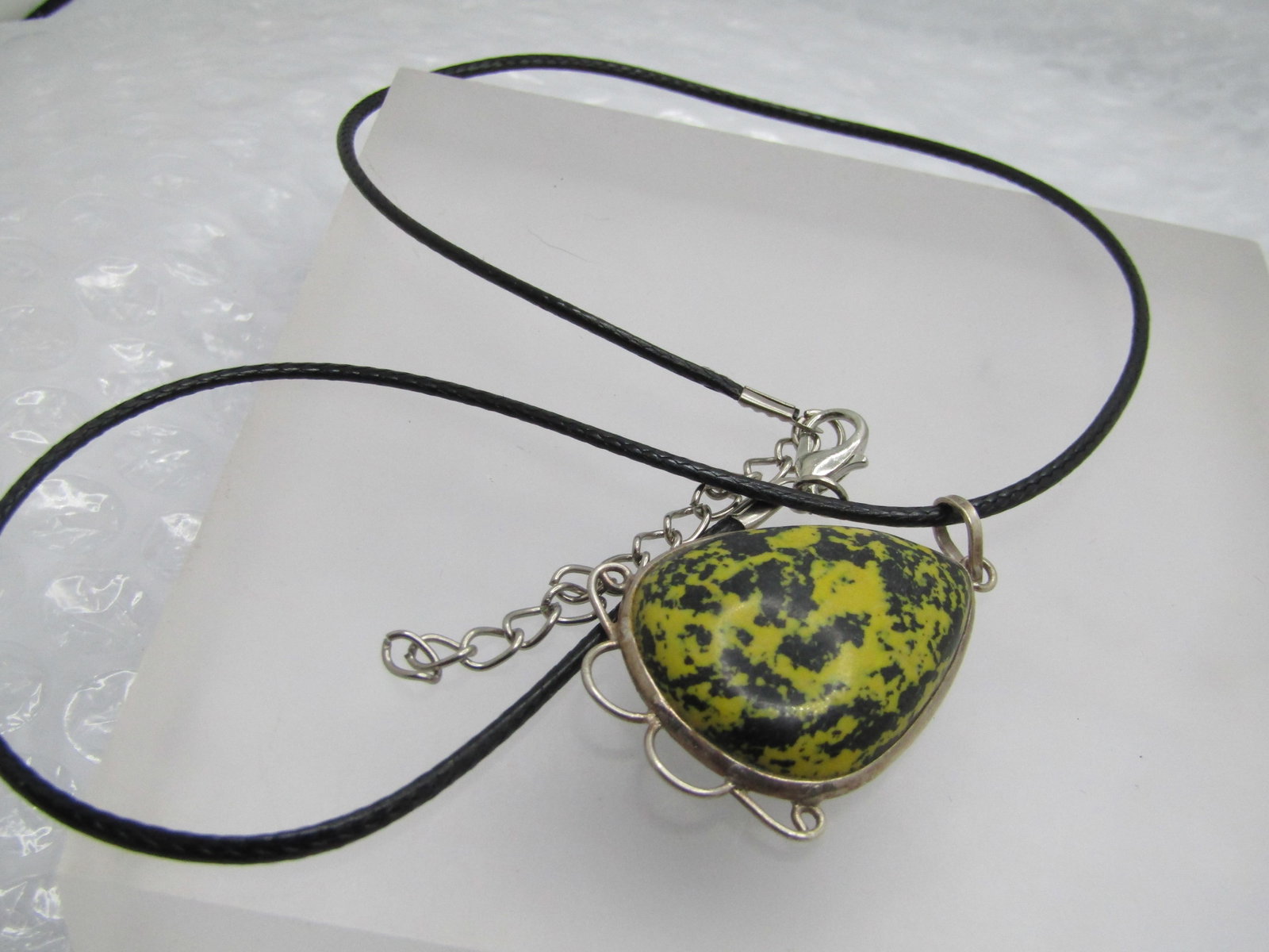 Sterling Southwestern Faux Black Agate Necklace, 20" - 6