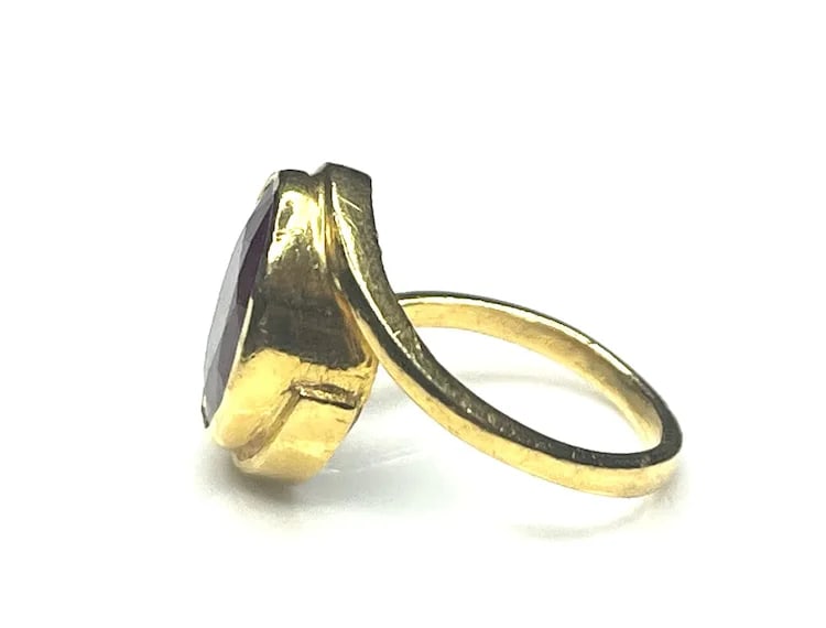 Estate 22k Gold 5 Carat Oval Ruby Ring - 4
