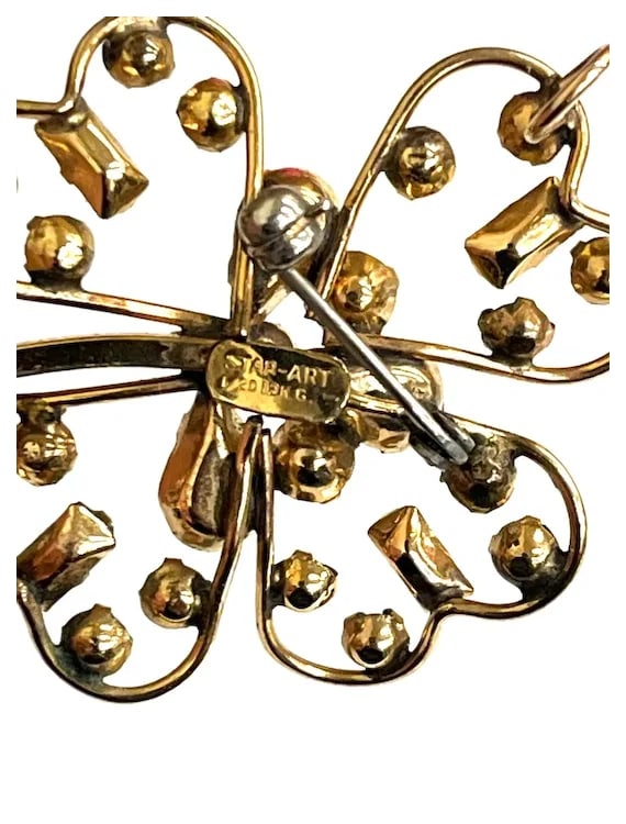 Vintage Star Art 12k GF Something Blue Four-Leaf Clover Pendant/ Brooch - 3
