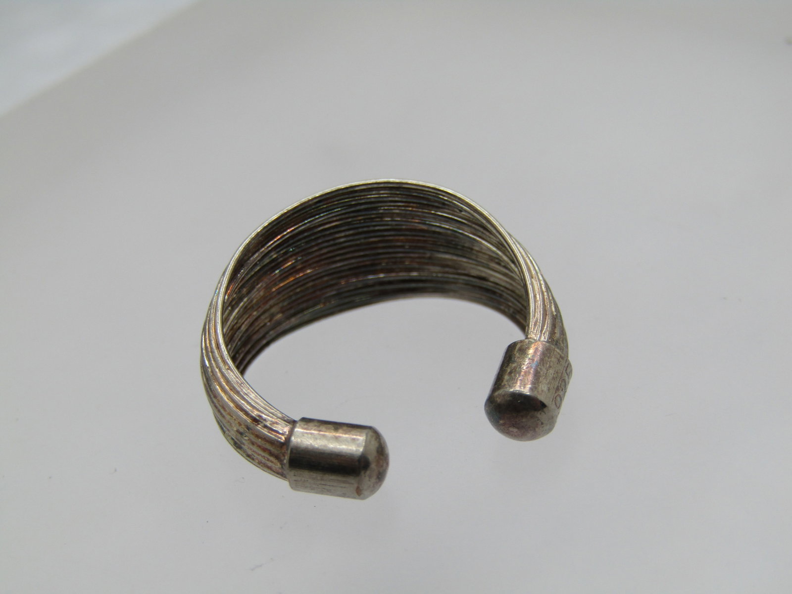 Vintage Silver Wide Wired Band Ring, Toe Ring, Sz. 4 and up - 3