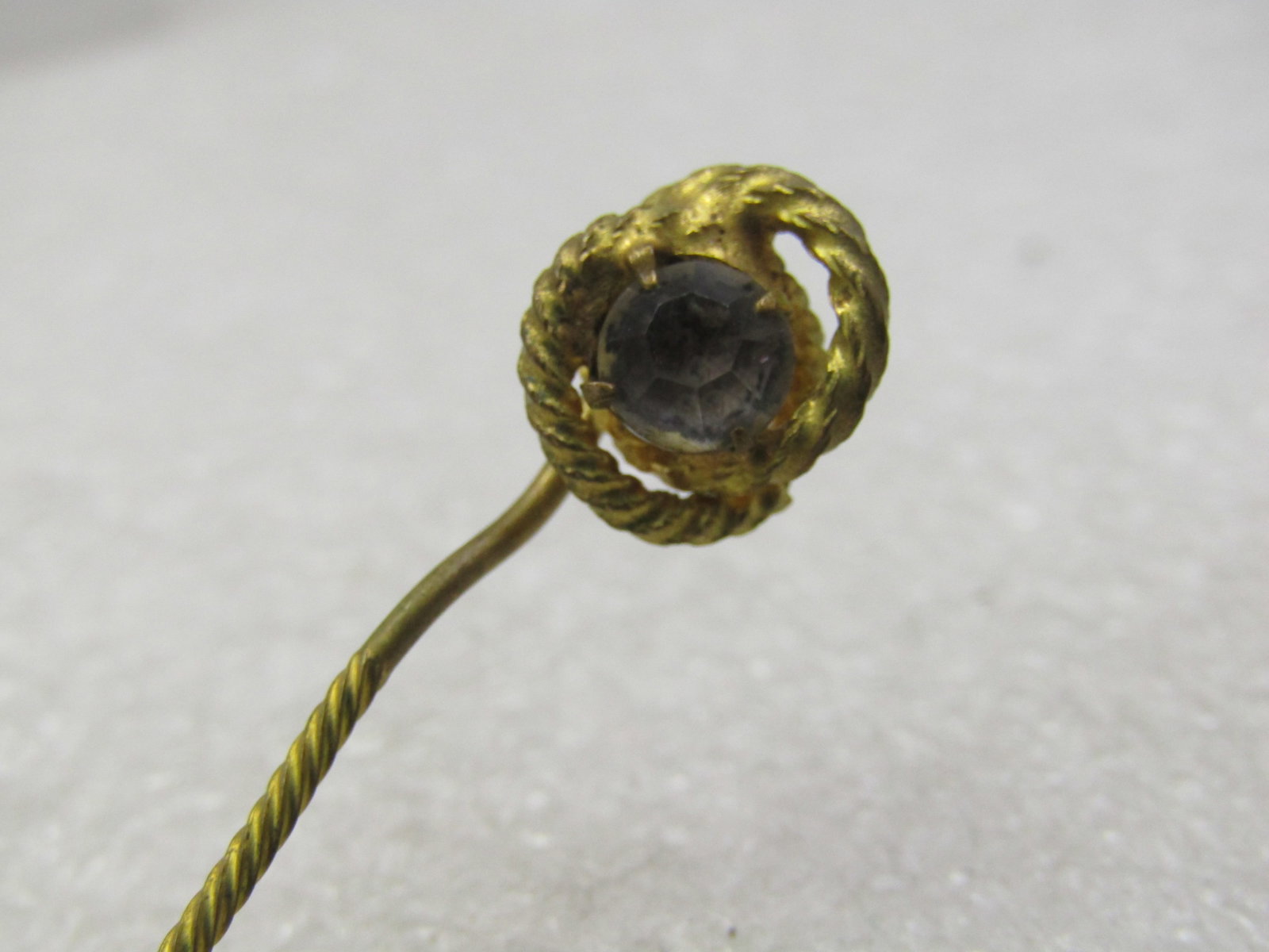 Victorian Love Knot Stick Pin, Glass Stone, 2" - 2