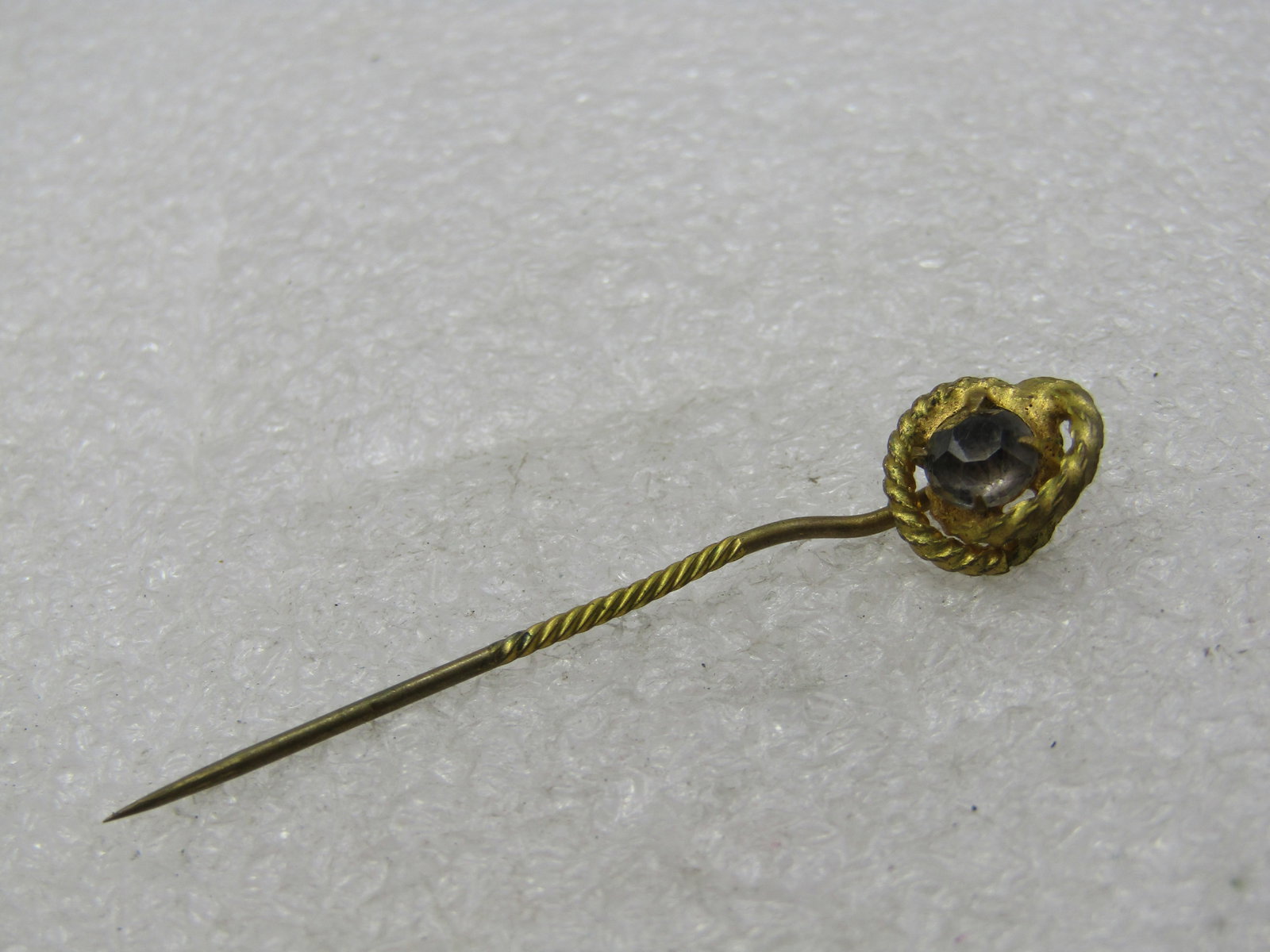 Victorian Love Knot Stick Pin, Glass Stone, 2" - 4