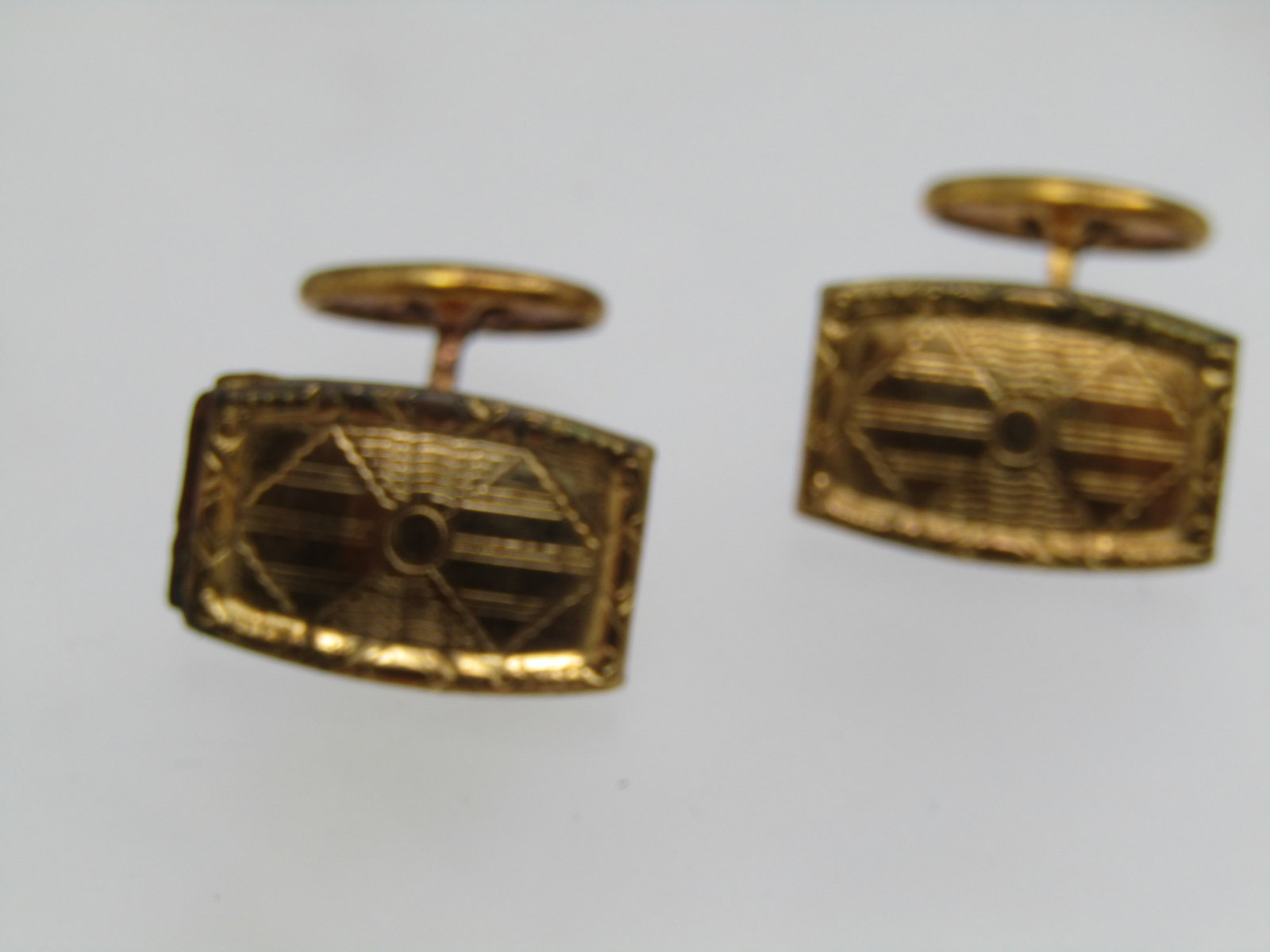 Vintage Engraved Cufflinks, Art Deco, 1920's-1930's - 2
