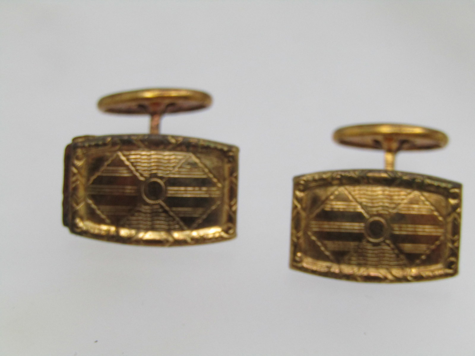 Vintage Engraved Cufflinks, Art Deco, 1920's-1930's - 3