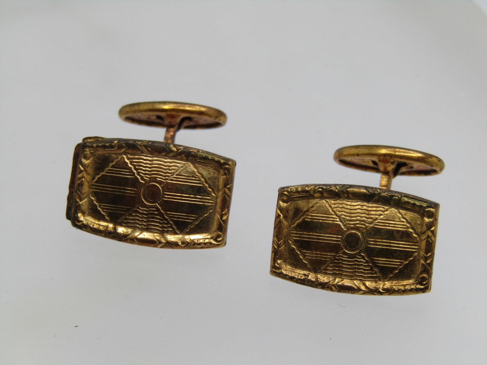 Vintage Engraved Cufflinks, Art Deco, 1920's-1930's - 4