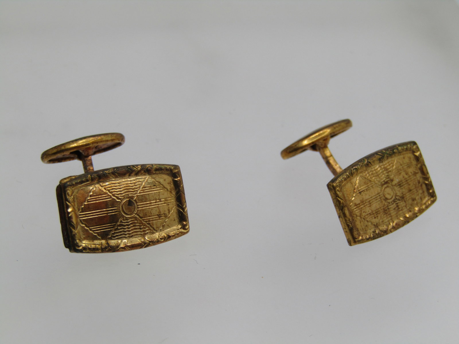 Vintage Engraved Cufflinks, Art Deco, 1920's-1930's - 7